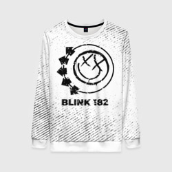 Женский свитшот 3D Blink 182 с потертостями на светлом фоне