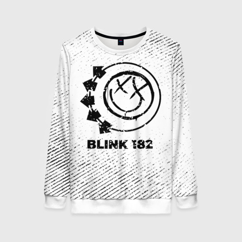 Женский свитшот 3D Blink 182 с потертостями на светлом фоне, цвет 3D печать