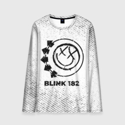 Мужской лонгслив 3D Blink 182 с потертостями на светлом фоне