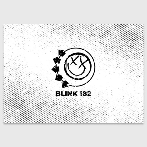 Поздравительная открытка Blink 182 с потертостями на светлом фоне, цвет белый