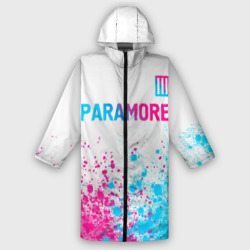 Мужской дождевик 3D Paramore neon gradient style: символ сверху