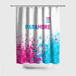 Штора 3D для ванной Paramore neon gradient style: символ сверху