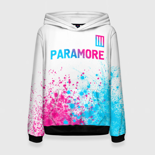 Женская толстовка 3D Paramore neon gradient style: символ сверху, цвет 3D печать