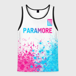 Мужская майка 3D Paramore neon gradient style: символ сверху