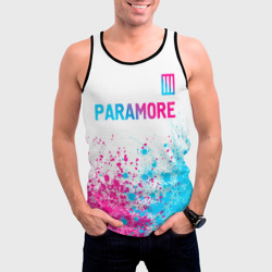 Мужская майка 3D Paramore neon gradient style: символ сверху - фото 2