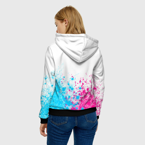 Женская толстовка 3D Paramore neon gradient style: символ сверху, цвет 3D печать - фото 4
