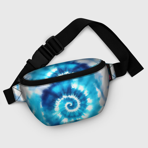 Поясная сумка 3D Тай-дай: бело-голубая спираль - фото 6