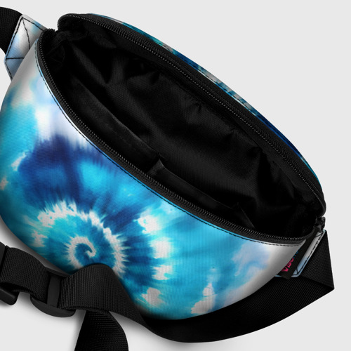 Поясная сумка 3D Тай-дай: бело-голубая спираль - фото 7