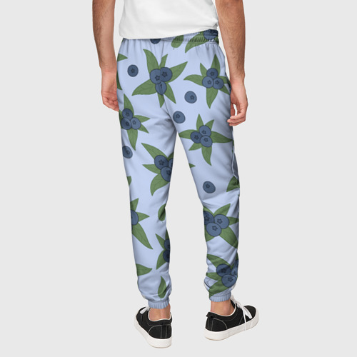 Мужские брюки 3D Ягода - голубика на листьях, цвет 3D печать - фото 5