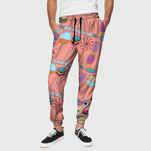 Мужские брюки 3D Сладкие конфетки, цвет 3D печать - фото 4