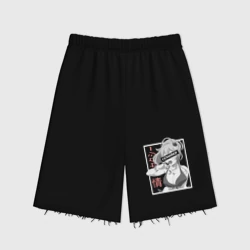 Женские шорты oversize футер хлопок Девушка аниме и чупа-чупс