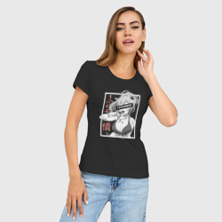 Женская футболка хлопок Slim Девушка аниме и чупа-чупс - фото 2