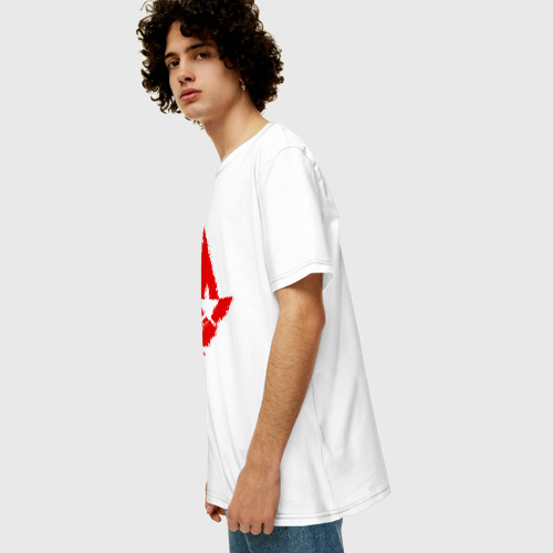 Мужская футболка хлопок Oversize Astralis art, цвет белый - фото 5