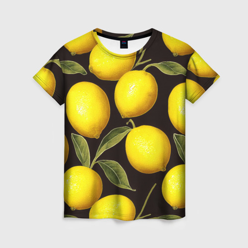 Женская футболка 3D Желтые лимоны: паттерн, цвет 3D печать
