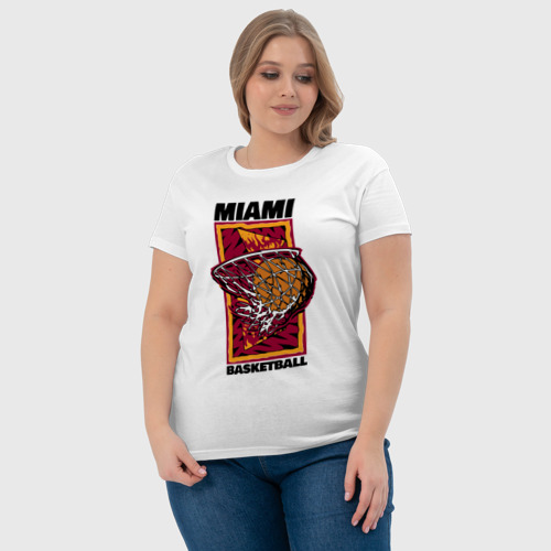 Женская футболка хлопок с принтом Miami Heat shot, фото #4