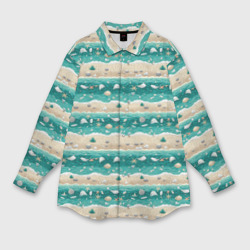 Ракушки и море – Женская рубашка oversize 3D с принтом купить