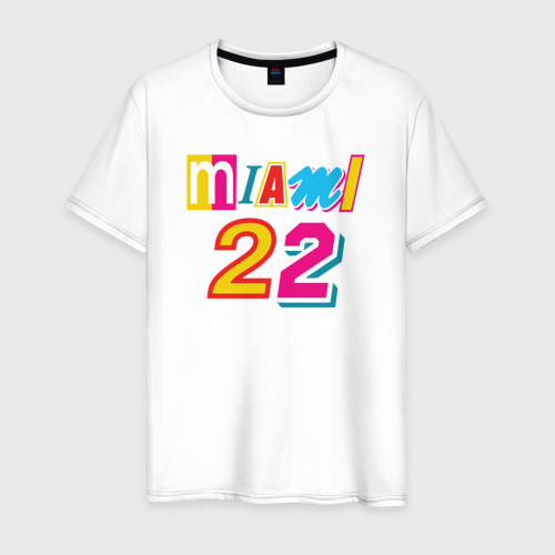 Мужская футболка из хлопка с принтом Джимми Батлер 22, вид спереди №1