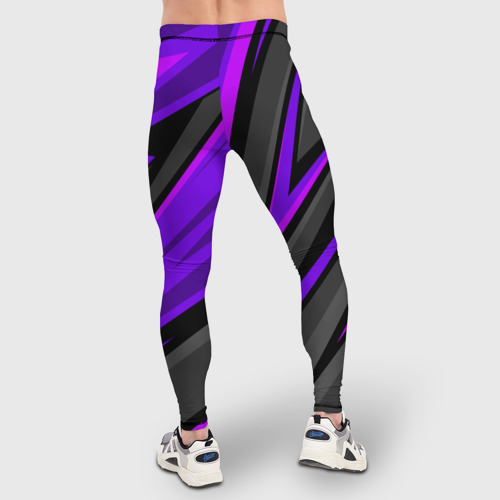 Мужские тайтсы 3D с принтом Спорт униформа - пурпурный, вид сзади #2