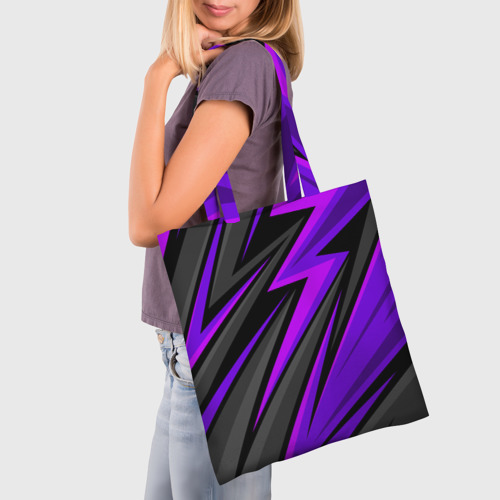 Шоппер 3D с принтом Спорт униформа - пурпурный, фото на моделе #1