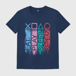 Мужская футболка хлопок Ешь играй спи повтори