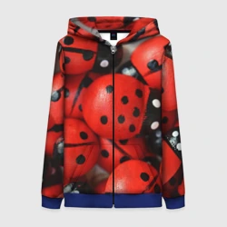 Женская толстовка 3D на молнии Куча божьих коровок