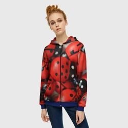 Женская толстовка 3D на молнии Куча божьих коровок - фото 2