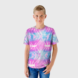 Детская футболка 3D Голубо-розовый узор тай-дай - фото 2