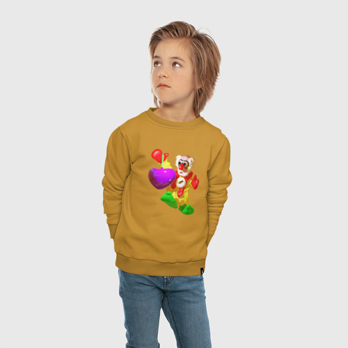 Детский свитшот хлопок с принтом Клоун и сердце, вид сбоку #3