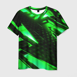Мужская футболка 3D Яркий зеленый неон