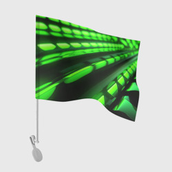 Флаг для автомобиля Green neon abstract