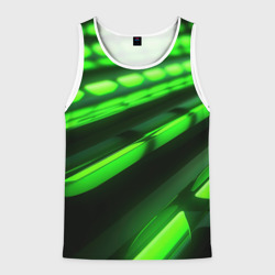 Мужская майка 3D Green neon abstract