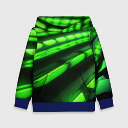 Детская толстовка 3D Green neon abstract