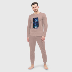 Мужская пижама с лонгсливом хлопок Фантастические медузы - фото 2
