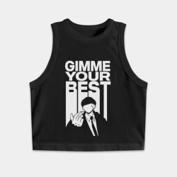 Женская укороченная майка-топ хлопок Покажи все что можешь - магия и мускулы