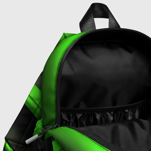Детский рюкзак 3D с принтом Black green textureпоп, фото #4