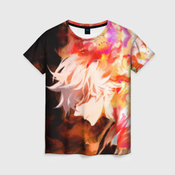 Женская футболка 3D Габимару в цветном огне