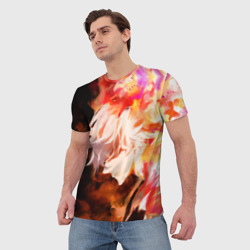Мужская футболка 3D Габимару в цветном огне - фото 2