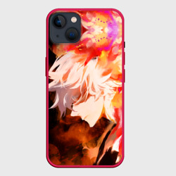 Чехол для iPhone 14 Plus Габимару в цветном огне
