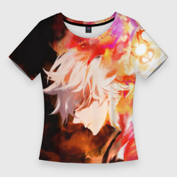 Женская футболка 3D Slim Габимару в цветном огне