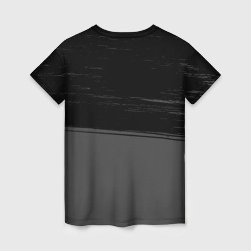 Женская футболка 3D с принтом Date A Live glitch на темном фоне: символ сверху, вид сзади #1