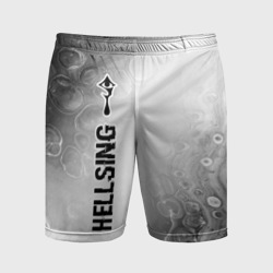 Мужские шорты спортивные Hellsing glitch на светлом фоне: по-вертикали