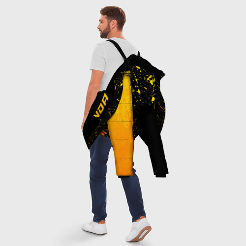 Мужская зимняя куртка 3D с принтом Honda - gold gradient: по-вертикали, вид сзади #2