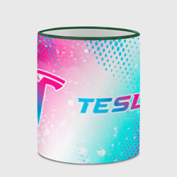 Кружка с полной запечаткой Tesla neon gradient style: надпись и символ - фото 2