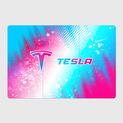 Магнитный плакат 3Х2 Tesla neon gradient style: надпись и символ