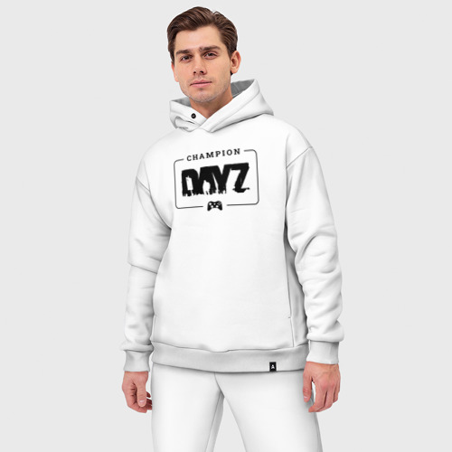 Мужской костюм oversize хлопок с принтом DayZ gaming champion: рамка с лого и джойстиком, фото на моделе #1