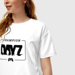 Женская футболка хлопок Oversize DayZ gaming champion: рамка с лого и джойстиком - фото 2