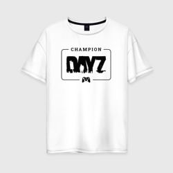 Женская футболка хлопок Oversize DayZ gaming champion: рамка с лого и джойстиком
