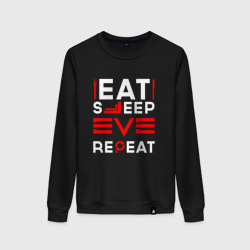 Женский свитшот хлопок Надпись eat sleep EVE repeat