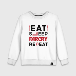 Детский свитшот хлопок Надпись: eat sleep Far Cry repeat