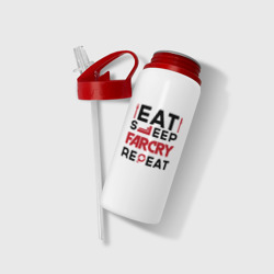 Бутылка для воды с трубочкой Надпись: eat sleep Far Cry repeat - фото 2